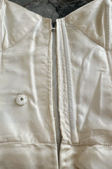 Incredible 1960s Philippe Venet Hand Made Haute Couture Ivory Silk Wrape Over Inner Structural Dress