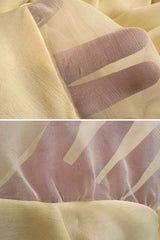 Exceptional 1970s George Stavropoulos Pale Yellow Bias Cut Silk Chiffon Caftan Dress w Attached Panel