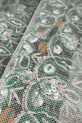 Extraordinary Unlabeled Net Pale Green Dress w Extensive Beading & Sequin Work