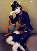 Spring 2005 Prada Runway & Ad Canmpaign Brown Silk Jacket w Extensive Beading & Embellishments