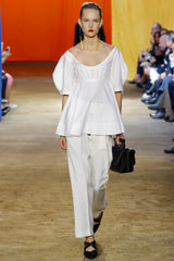 Rare Spring 2016 Celine by Pheobe Philo Runway Look 28White Cotton Boned Corset Top