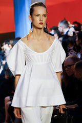 Rare Spring 2016 Celine by Pheobe Philo Runway Look 28White Cotton Boned Corset Top