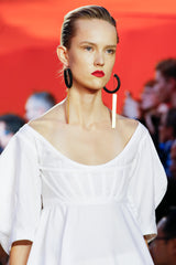 Rare Spring 2016 Celine by Pheobe Philo Runway Look 28White Cotton Boned Corset Top