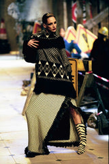 Exquisite & Rare Fall 1999 John Galliano Mohair Angora Printed Jacket Skirt Suit