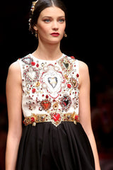 Rare Spring 2015 Dolce & Gabbana Runway Look 4 Mini Dress w Lace & Intricate Embellishment Details