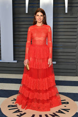 Spring 2018 Valentino by Pierpaolo Piccioli Red Chantilly Lace & Net Dress