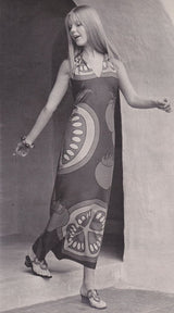 1972 Lanvin Printed "Tomato" Halter Jersey Dress