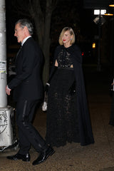 Dramatic Fall 1971 Loris Azzaro Black Jersey Full Length Cape w Hood