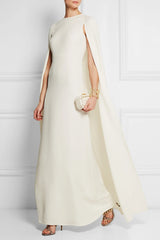 Resort 2015 Look 78 Valentino by Pierpaolo & Piccioli & Maria Grazia Chiuri Ivory Caped Sleeve Silk Dress