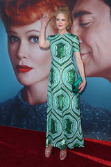 Magnificent Spring 2022 Etro Runwy Look 38 Fully Sequinned Green Silk Chiffon Full Length Dress