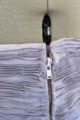 Elegant Late 1950s Sybil Connolly Couture Pale Lavender Pleated Linen Strapless Dress w Shawl