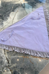 Elegant Late 1950s Sybil Connolly Couture Pale Lavender Pleated Linen Strapless Dress w Shawl