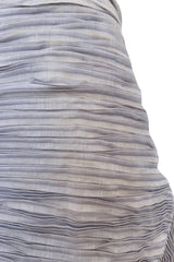 Elegant Late 1950s Sybil Connolly Couture Pale Lavender Pleated Linen Strapless Dress w Shawl