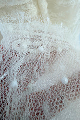 2012 Valentino by Pierpaolo Piccioli & Maria Grazia Chiuri Tiered Ivory Lace Net Dress w Sequin & Bead Detailing