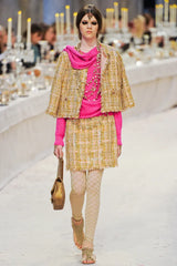Pristine Pre-Fall 2012 Chanel by Karl Lagerfeld Metallic Gold Detailed Suit w Gripoix Buttons