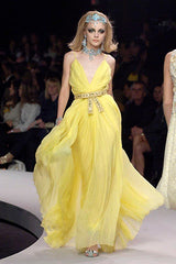 Resort 2008 Christian Dior by John Galliano Pink Silk Chiffon Plunge Dress