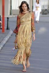 Dreamiest Cruise 2011 Chanel by Karl Lagerfeld Gold Ribbon & Metallic Gold Cord Knit Dress