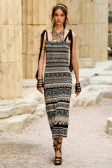 Easy to Wear Cruise 2018 Chanel by Karl Lagerfeld Look 13 Knit Sheath Dress w Tie Shoulders