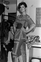 Fall 1979 Zandra Rhodes Book Piece 'Chinese Squares' Printed Red Silk Chiffon Dress