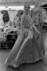 Fall 1977 Bill Blass Couture Gold Top, Tassle Vest & Ivory Silk Skirt Dress Set