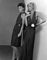 Spring 1984 Silk Bill Blass Dot Halter Gown