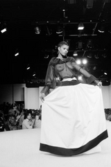 Well Documented Spring 1980 Yves Saint Laurent Black & White Polka Dot Silk Chiffon Top