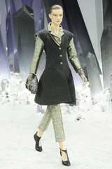 Incredible Fall 2012 Chanel by Karl Lagerfeld Runway Look 43/46 Metallic Gold & Silver Cropped Pants