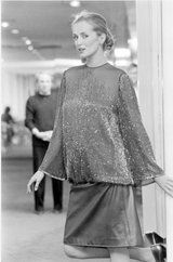 Fall 1981 John Anthony Couture Hand Beaded Silk Chiffon Top & Skirt Set