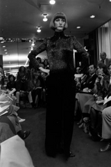 Fall 1975 John Anthony Couture Runway Sample Dress W Black Hand Beading