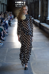 Prettiest Resort 2017 Gucci by Alessandro Michele Black & White Polka Dot Silk Chiffon Dress