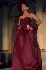 Dreamy Fall 1989 Oscar de la Renta Strapless Cashmere & Silk Dress w Matching Tassel Shawl