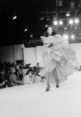 Dreamy Spring 1980 Yves Saint Laurent Runway Feather Light Iridescent Pink Silk Dress