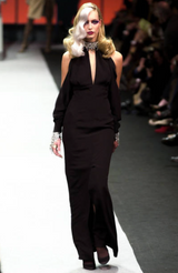 Rare Fall 2001 Thierry Mugler Runway Purple Silk Crepe Dress w the Most Incredible Open Cuts Outs