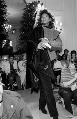 Rare Fall 1981 Christian Dior by Marc Bohan Haute Couture Wool Leather & Velvet Triangle Shawl