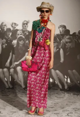 Prettiest Resort 2010 Lanvin by Alber Elbaz Look 39 Version Pink Floral Silk Strapless Dress