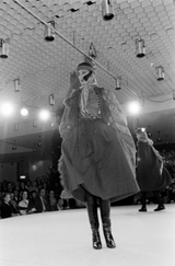 Phenomenal Fall 1977 Yves Saint Laurent Runway Deep Charcoal Grey Fringed Cape w Hood