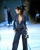 Rare Spring 2000 Givenchy by Alexander McQueen Runway Look 12 Jumpsuit w Drawstring Cuffs