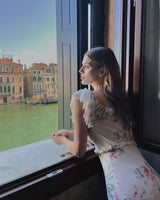 Outstanding Fall 2001 John Galliano Runway Look 41 Bias Cut Silk Chiffon Dress w Romantic Floral Print