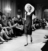 Minimalist c. 1964 James Galanos Superb Detailed Square Neckline Long Sheath Dress