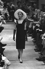 Minimalist c. 1964 James Galanos Superb Detailed Square Neckline Long Sheath Dress