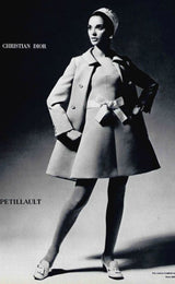 Documented Spring 1969 Christian Dior by Marc Bohan Haute Couture Stiffened Silk A-Line Dress