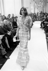Gorgeous Spring 1974 Givenchy Red Silk Organza Full Lower Skirted Dress w Sash & Incredible Sleeves