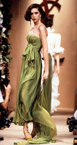 Spring 2002/Spring 1991 Yves Saint Laurent Haute Couture Final Collection Black Silk Chiffon Dress