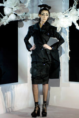 Spring 2007 Christian Dior by John Galliano Black Strapless Inner Corset Dress w Rhinestones & Beads
