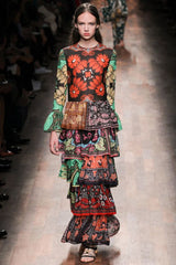 Iconic Spring 2015 Valentino Printed Tiered Runway Dress by Maria Grazia Chiuri & Pier Paolo Piccioli