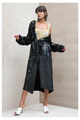 Fabulous Spring 2017 Attico Runway Look 25 Large Black Sequin Paillette Wrap Coat or Dress