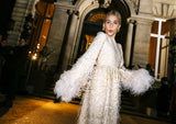 Extraordinary Resort 2020 Valentino by Pierpaolo Piccioli Ivory Silk Beaded Feather Dress