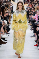 Extraordinary Resort 2020 Valentino by Pierpaolo Piccioli Ivory Silk Beaded Feather Dress