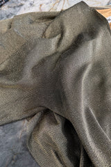 Chic 1970s Halston Deep Metallic Gold Lame Lurex Full Length Caftan Dress w Notched Neckline