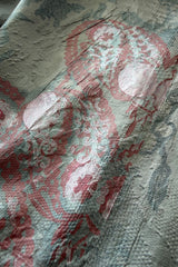 Exceptional Spring 1998 Christian Lacroix Runway Net Lace & French Blue Printed Silk Dress